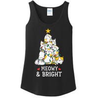 Festive Feline Pajamas Hilarious Christmas Tree Design Ladies Essential Tank