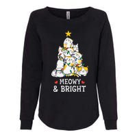 Festive Feline Pajamas Hilarious Christmas Tree Design Womens California Wash Sweatshirt