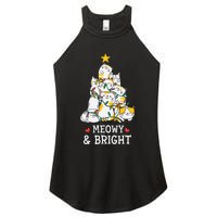 Festive Feline Pajamas Hilarious Christmas Tree Design Women's Perfect Tri Rocker Tank