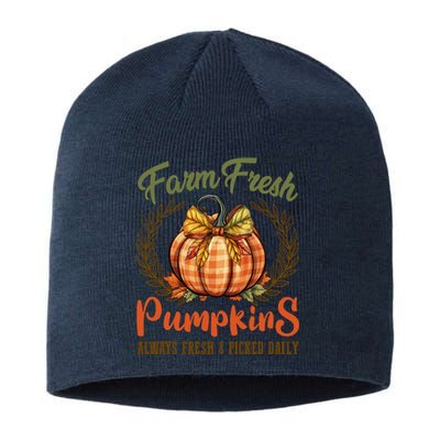 Farm Fresh Pumpkins Fun Autumn Halloween Thanksgiving Fall Sustainable Beanie