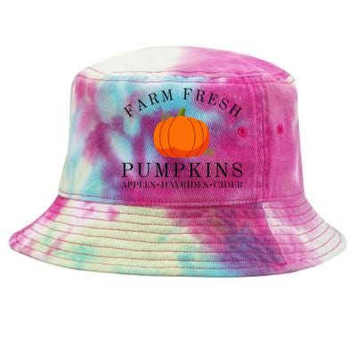 Farm Fresh Pumpkins Apples Hayrides Cider Thanksgiving Fall Tie-Dyed Bucket Hat