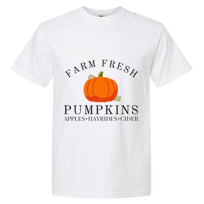 Farm Fresh Pumpkins Apples Hayrides Cider Thanksgiving Fall Garment-Dyed Heavyweight T-Shirt