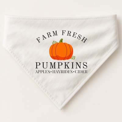 Farm Fresh Pumpkins Apples Hayrides Cider Thanksgiving Fall USA-Made Doggie Bandana
