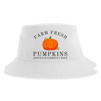 Farm Fresh Pumpkins Apples Hayrides Cider Thanksgiving Fall Sustainable Bucket Hat