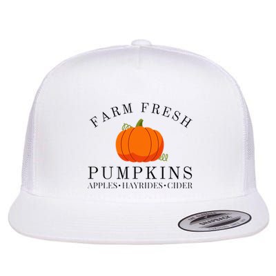 Farm Fresh Pumpkins Apples Hayrides Cider Thanksgiving Fall Flatbill Hat