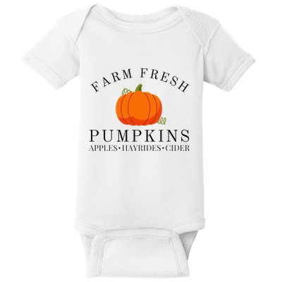 Farm Fresh Pumpkins Apples Hayrides Cider Thanksgiving Fall Baby Bodysuit