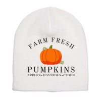 Farm Fresh Pumpkins Apples Hayrides Cider Thanksgiving Fall Short Acrylic Beanie