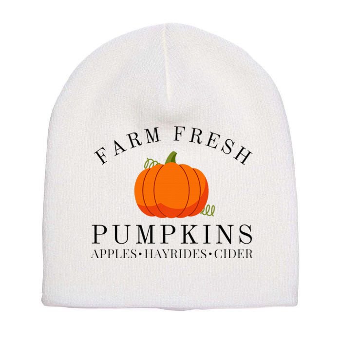 Farm Fresh Pumpkins Apples Hayrides Cider Thanksgiving Fall Short Acrylic Beanie