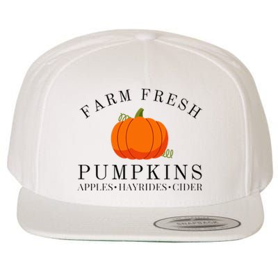 Farm Fresh Pumpkins Apples Hayrides Cider Thanksgiving Fall Wool Snapback Cap