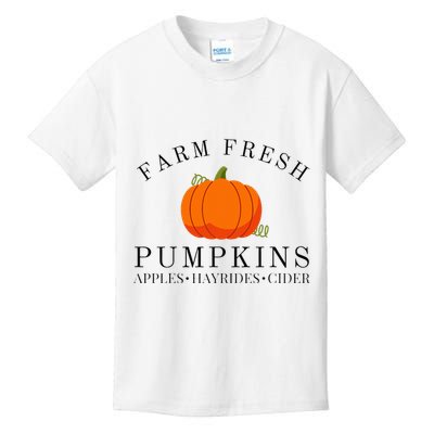Farm Fresh Pumpkins Apples Hayrides Cider Thanksgiving Fall Kids T-Shirt