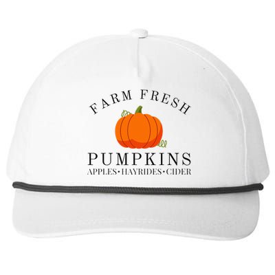 Farm Fresh Pumpkins Apples Hayrides Cider Thanksgiving Fall Snapback Five-Panel Rope Hat