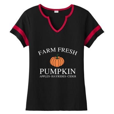 Farm Fresh Pumpkin Ladies Halftime Notch Neck Tee