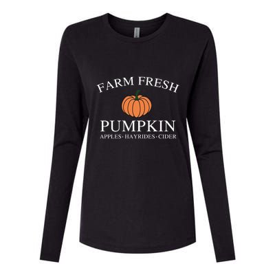 Farm Fresh Pumpkin Womens Cotton Relaxed Long Sleeve T-Shirt