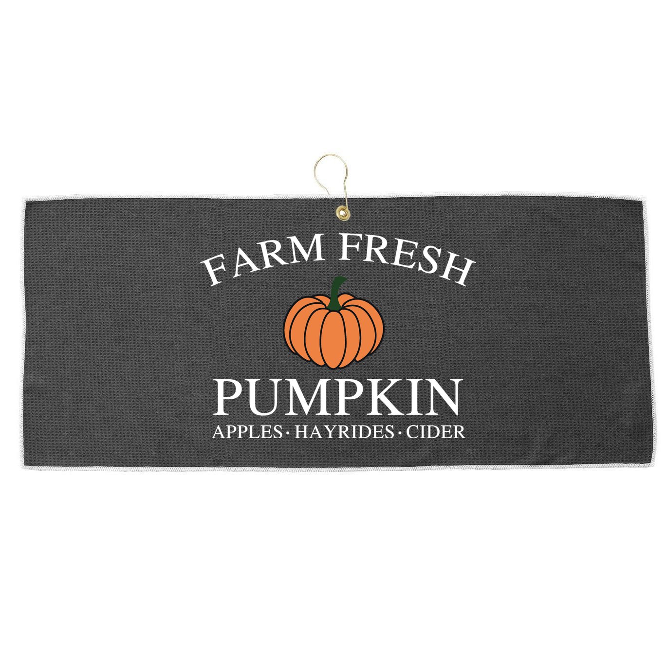 Farm Fresh Pumpkin Large Microfiber Waffle Golf Towel