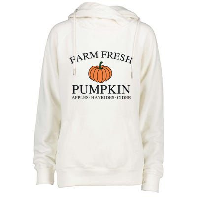 Farm Fresh Pumpkin Womens Funnel Neck Pullover Hood