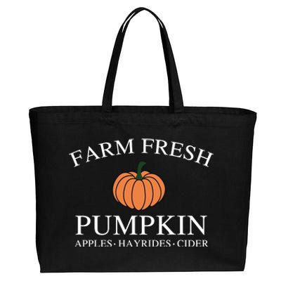 Farm Fresh Pumpkin Cotton Canvas Jumbo Tote