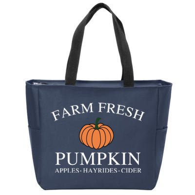 Farm Fresh Pumpkin Zip Tote Bag