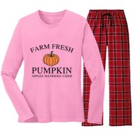 Farm Fresh Pumpkin Women's Long Sleeve Flannel Pajama Set 