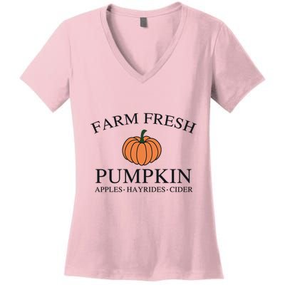 Farm Fresh Pumpkin Women's V-Neck T-Shirt