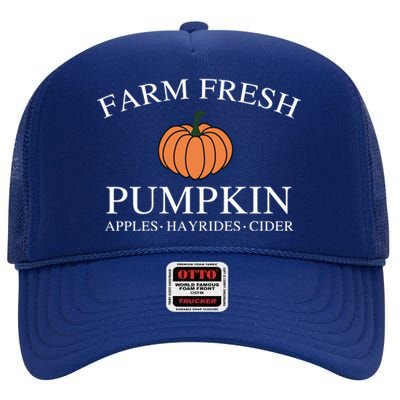 Farm Fresh Pumpkin High Crown Mesh Back Trucker Hat