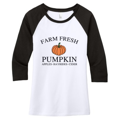 Farm Fresh Pumpkin Women's Tri-Blend 3/4-Sleeve Raglan Shirt