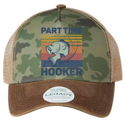 Funny Fishing Part Time Hooker Legacy Tie Dye Trucker Hat