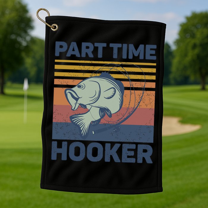 Funny Fishing Part Time Hooker Golf Towel