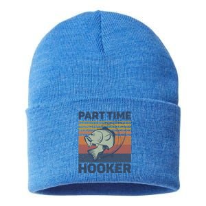 Funny Fishing Part Time Hooker Sustainable Knit Beanie