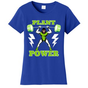 Funny Food Plant Power Vegan Bodybuilder Veggie Foodie Pun Gift Women's T-Shirt