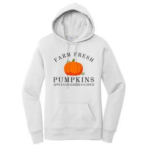 Farm Fresh Pumpkins Apples Hayrides Cider Thanksgiving Fall Women's Pullover Hoodie