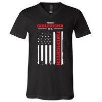 Firefighter Family Proud Girlfriend V-Neck T-Shirt