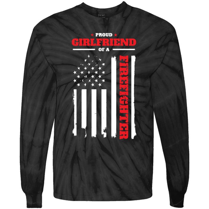 Firefighter Family Proud Girlfriend Tie-Dye Long Sleeve Shirt