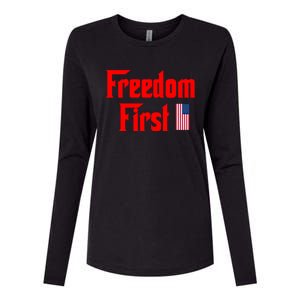 Freedom First Patriotic America First Liberty Constitution Gift Womens Cotton Relaxed Long Sleeve T-Shirt