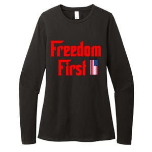 Freedom First Patriotic America First Liberty Constitution Gift Womens CVC Long Sleeve Shirt