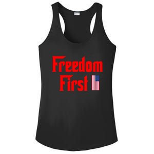 Freedom First Patriotic America First Liberty Constitution Gift Ladies PosiCharge Competitor Racerback Tank