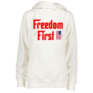 Freedom First Patriotic America First Liberty Constitution Gift Womens Funnel Neck Pullover Hood