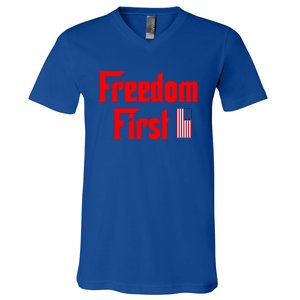 Freedom First Patriotic America First Liberty Constitution Gift V-Neck T-Shirt