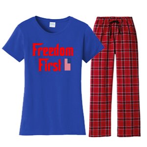 Freedom First Patriotic America First Liberty Constitution Gift Women's Flannel Pajama Set