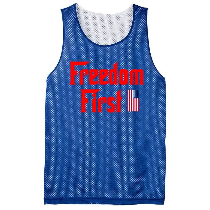 Freedom First Patriotic America First Liberty Constitution Gift Mesh Reversible Basketball Jersey Tank