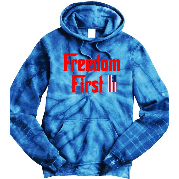 Freedom First Patriotic America First Liberty Constitution Gift Tie Dye Hoodie