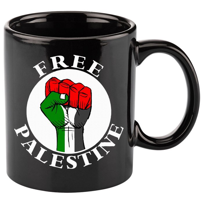 freepalestine free palestine 11oz C Handle Ceramic Mug