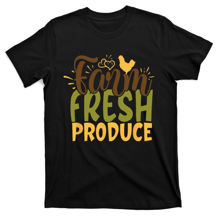 Farm Fresh Produce Funny Retro Vintage Farming Farmer T-Shirt