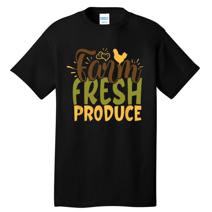 Farm Fresh Produce Funny Retro Vintage Farming Farmer Tall T-Shirt