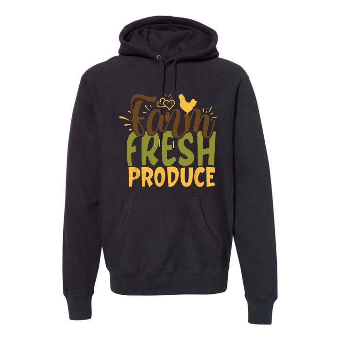 Farm Fresh Produce Funny Retro Vintage Farming Farmer Premium Hoodie