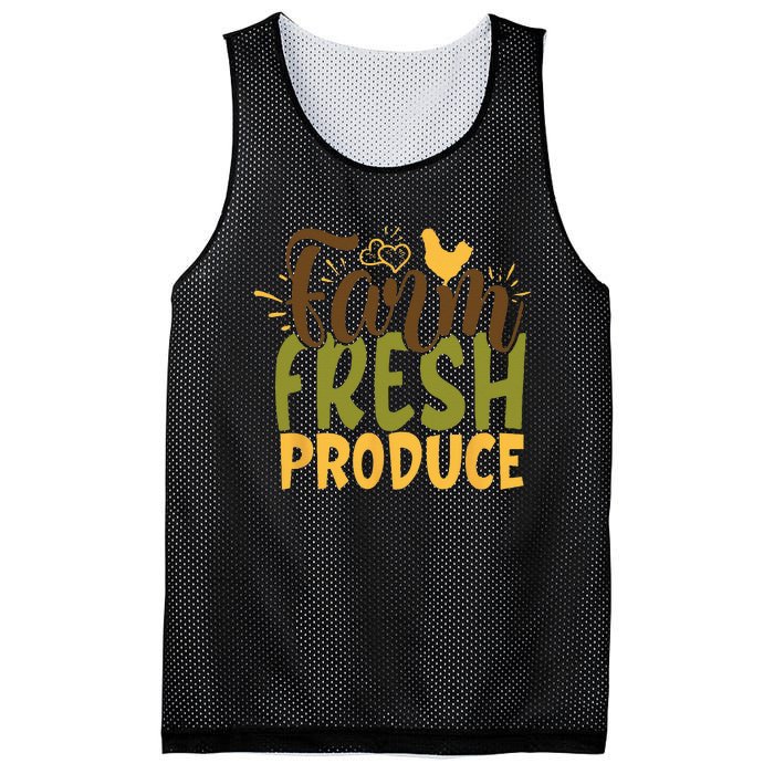 Farm Fresh Produce Funny Retro Vintage Farming Farmer Mesh Reversible Basketball Jersey Tank