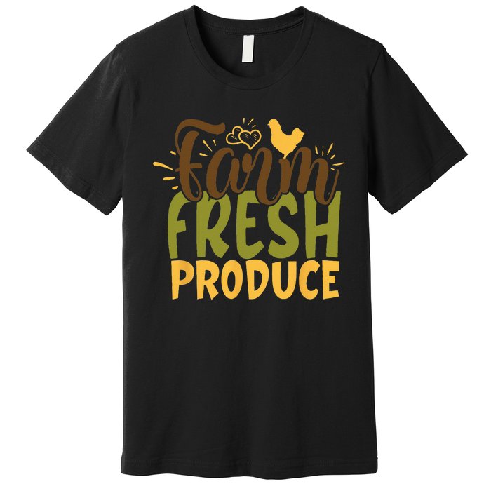 Farm Fresh Produce Funny Retro Vintage Farming Farmer Premium T-Shirt