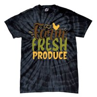 Farm Fresh Produce Funny Retro Vintage Farming Farmer Tie-Dye T-Shirt