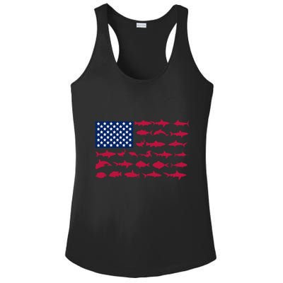 Funny Fishing Proud To Be American Gift Ladies PosiCharge Competitor Racerback Tank