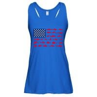 Funny Fishing Proud To Be American Gift Ladies Essential Flowy Tank