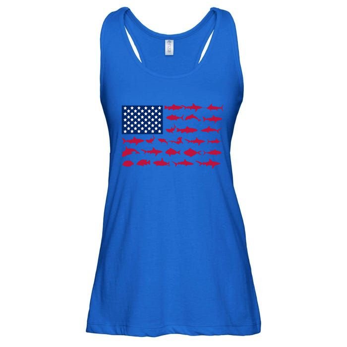 Funny Fishing Proud To Be American Gift Ladies Essential Flowy Tank